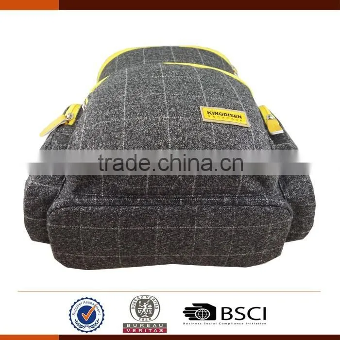 Customized Low MOQ Plaid Leisure Backpack For Student