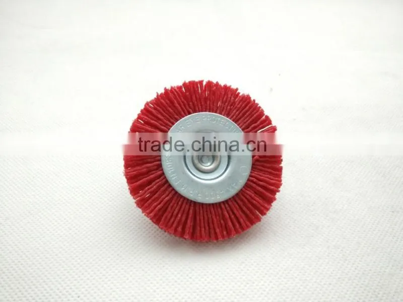 nylon wire wheel brushes with shank,diameter 75mm or 3"