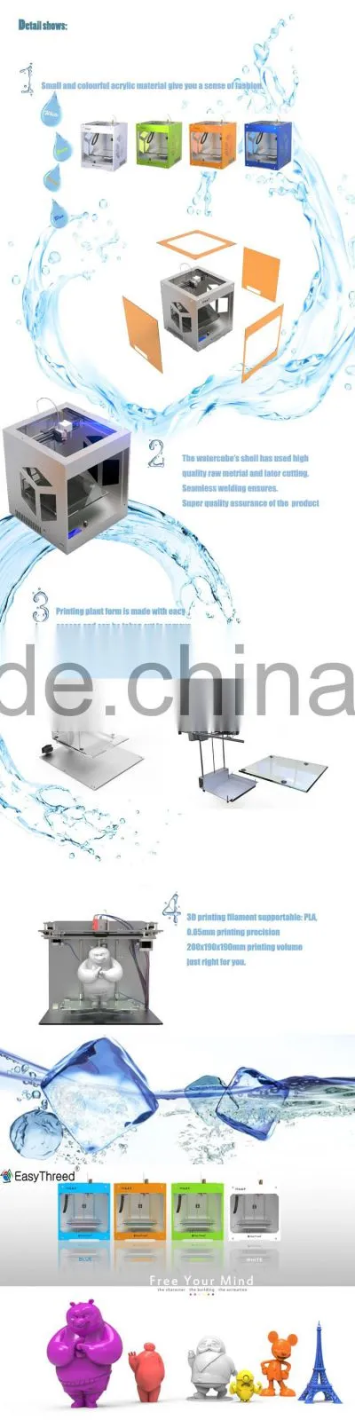 Colorful high quality cheap price 3d printer for education