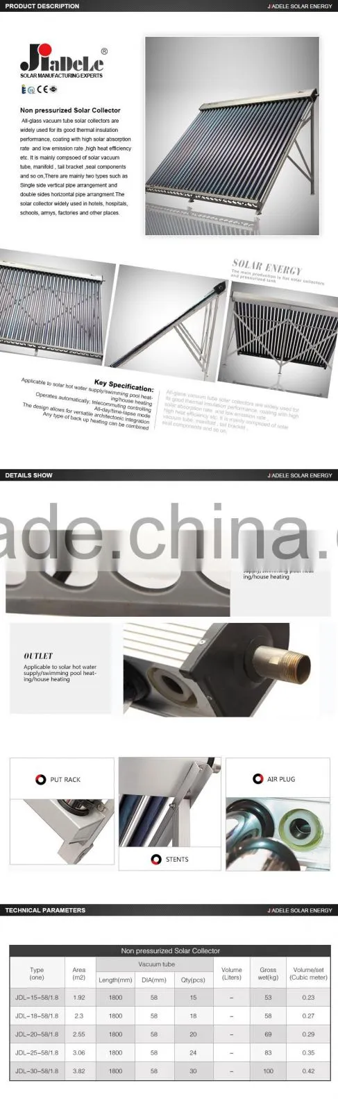 Jiadele split pressurized solar water heater