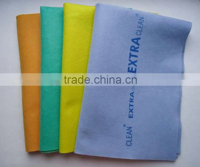 Viscose & polyester orange, yellow, blue, green germany nonwoven cleaning cloth for car, pet, floor, etc