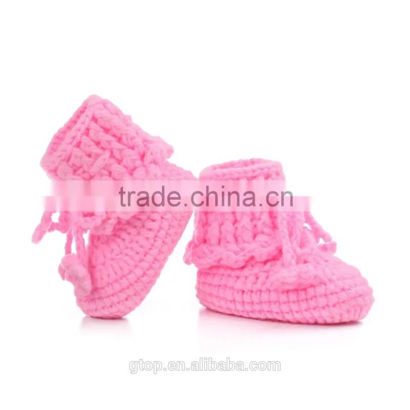 Baby Handmade Crochet Boots Shoes Supplier for 1-10 months old B-0005