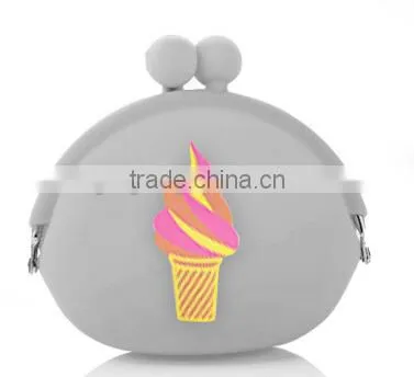 2015 Cheap Promotional Candy Color Silicon Zipper Coin Purse