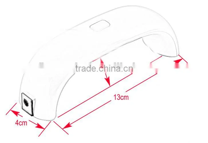 Amazon New Portable (395mm~405mm)9W Rainbow LED Lamp 6atts LED Nail Light mini nail LED dryer