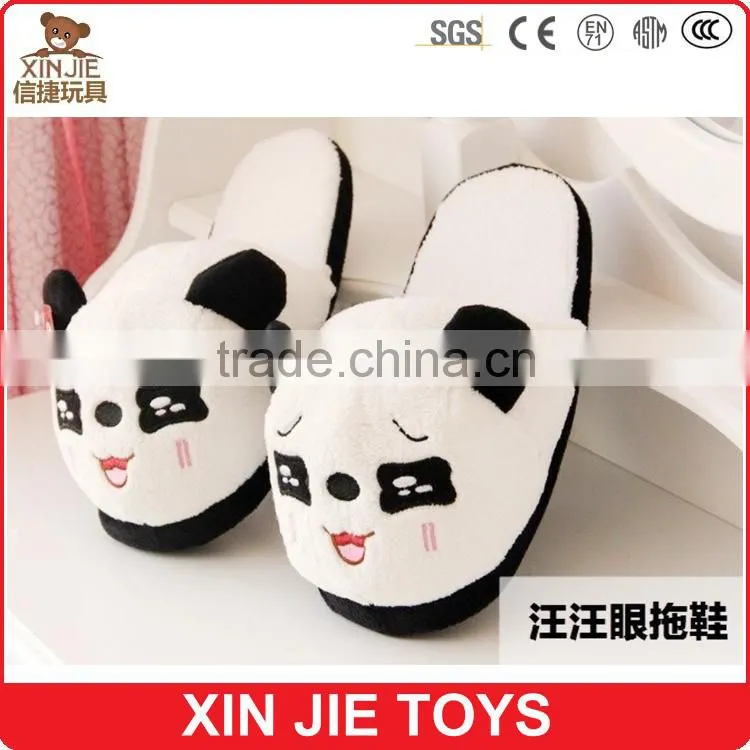 cute plush panda slipper warmly panda slipper for girls new design winter indoor plush slipper