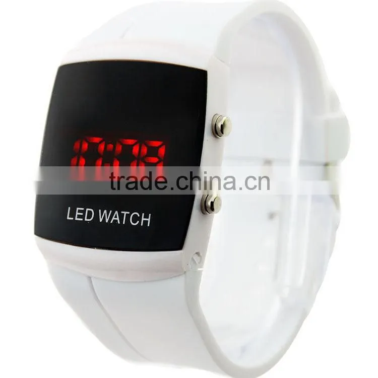 LED Silicone Rubber Band Digital New Fashion Color Storm change color watch mirror
