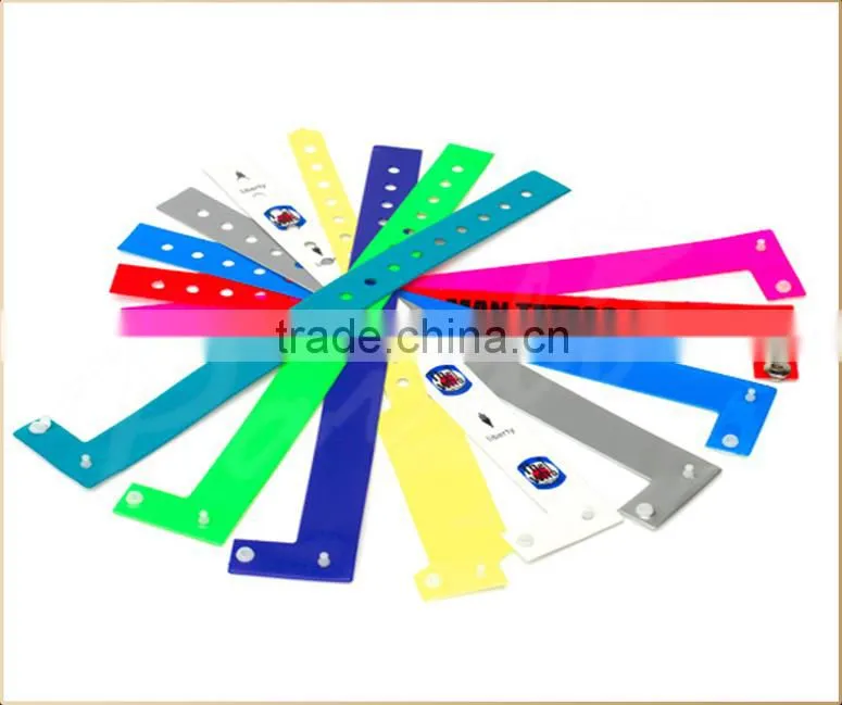 High quality eco-friendly L shape vinyl paper bracelet wristbands