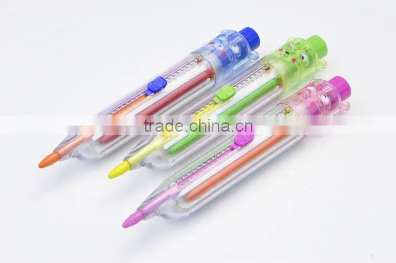 6 colors rotating crayon,kids'crayon,animal crayon