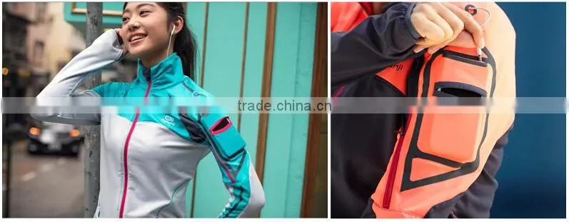 Women's 90% Dri-Fit 10% Spandex Running Jackets with Cell Phone Pocket at Upper Arm, Moisture Wicking Running Wear for Women