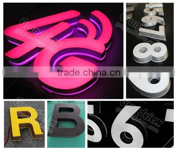 Reverse channel letter signs stainless steel alphabet letters