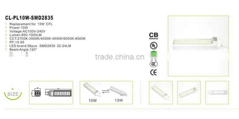 13w AC100V-240V SMD2835 led lamp Replace 18W CFL