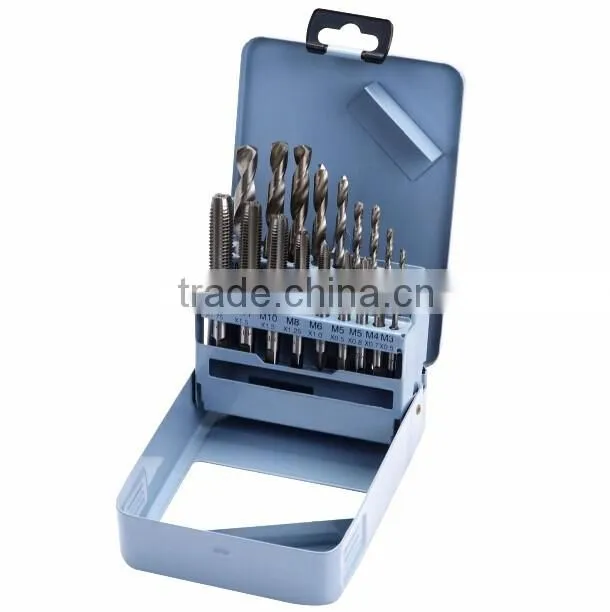 Household & Industry Tool Kit Tap and Drill Set for Creating Internal Screw Threads 18 Pieces