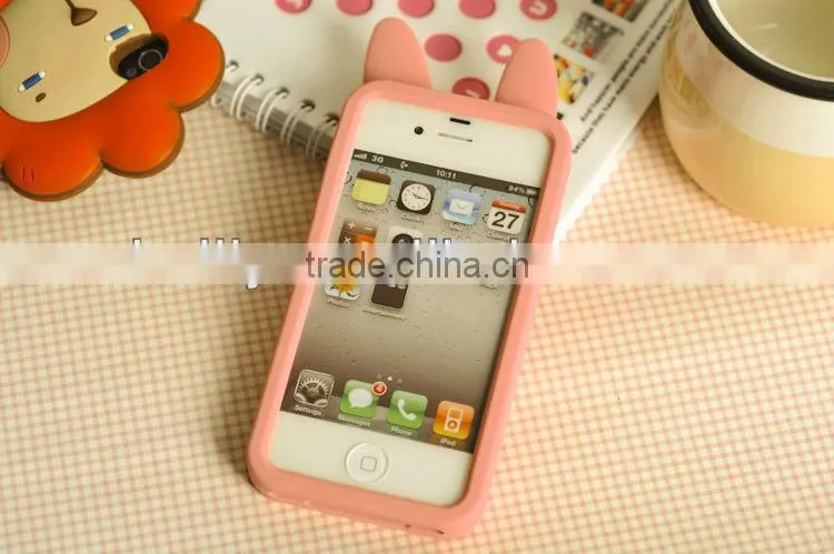 Cute 3D Cartoon elephant Silicone Cell Phone Protection Cases Cover For I Phone 4 5
