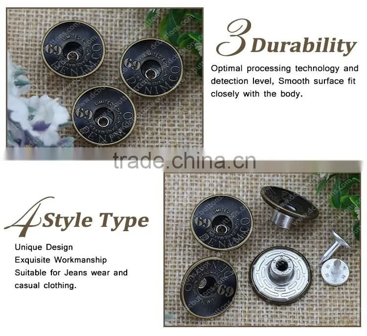 Top Quality Metal Buttons for Blazers for Women and Men's Clothing