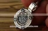 Silver 925 Round Pendant Icon of St. Mary. Russian Style.