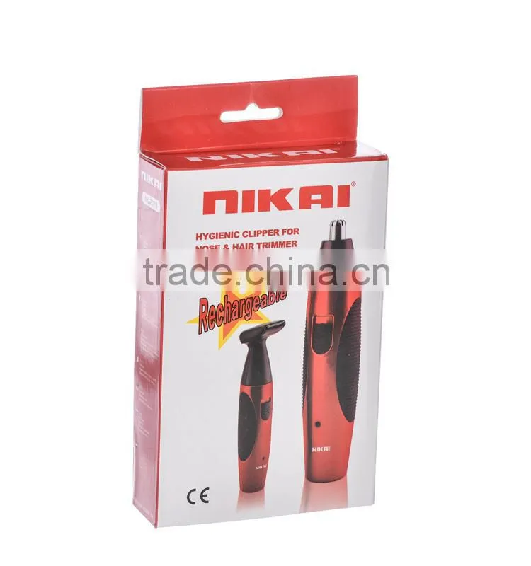 Precision wet and dry nose and ear hair trimmer with mustache cutter