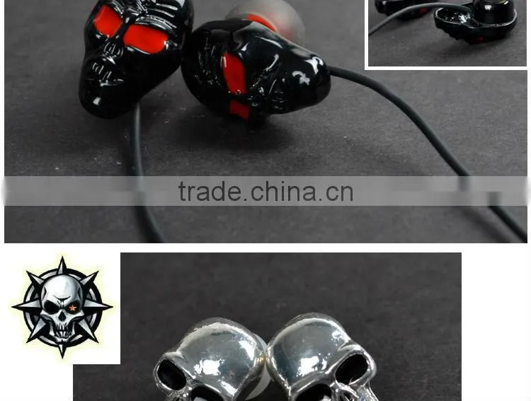 ULDUM TPE wire skull in-ear earphone for mobile phone mp3 mp4