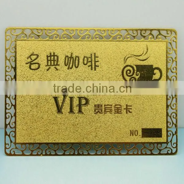 sells welltop grade Gold Tone VIP Business Cards/Membership Card/Material Brass