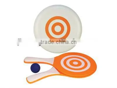 Plastic outdoor toy beach racket with pvc bag