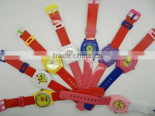 Popular pu plastic strap cute disne cartoon watches children