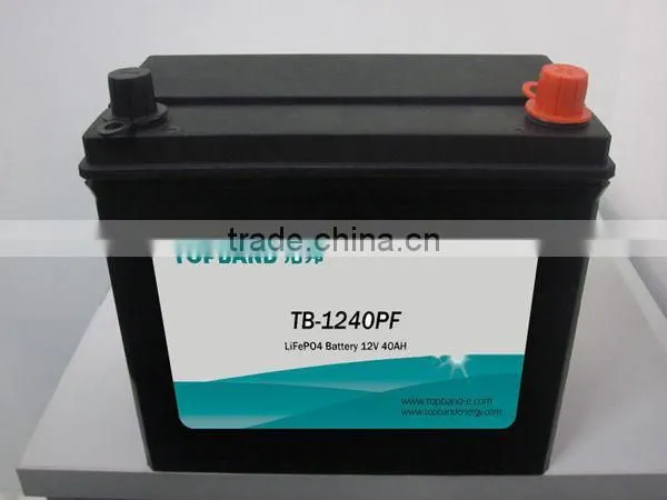 LED light LiFeO4 LFP 12V 40Ah battery