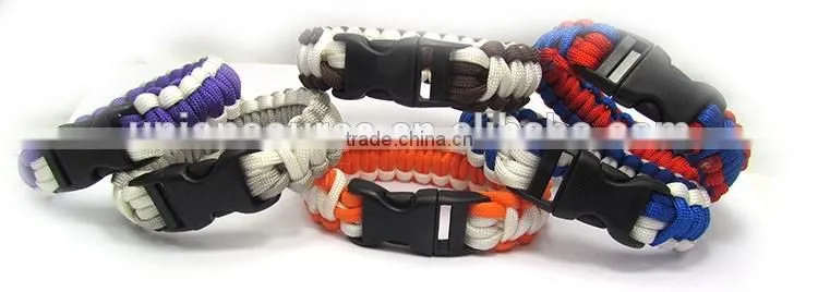 Cheap Fashion Paracord Bracelets Kit Military Emergency Survival Bracelet Men Self-rescue Parachute Cord Bracelets Many Colors