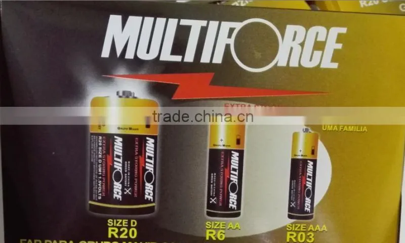 High power cells carbon zinc ro3 um4 aaa battery china supplier