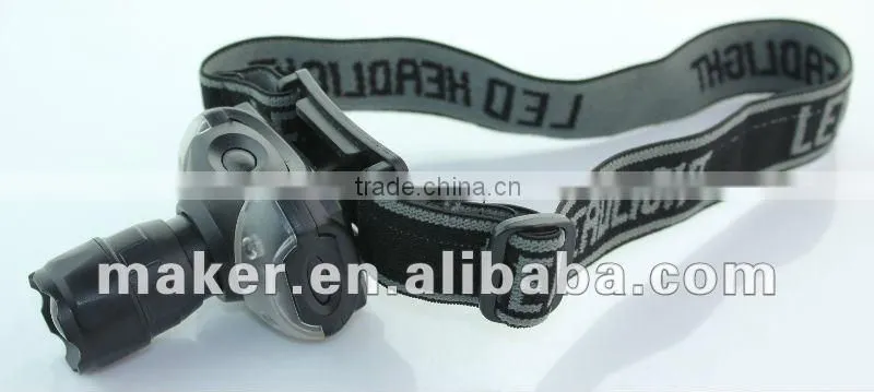 Adjustable 1W + 3 Red LED Headlamp