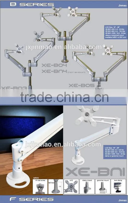 Adjustable Gas SpringEasy Adjust Desk Mount Monitor Arm - Space Saver LCD Monitor Arm - Easy Adjust Desk Mount Monitor Arm
