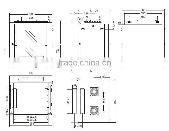 Double section wall mounted cabinet with full accessories