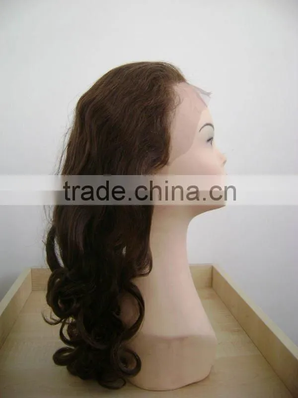 fashion lady lace wig body wavy natural looking stock or custom