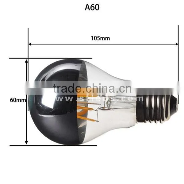 Alibaba R50 Chrome Cover Dimmable 2W 4W 6W 8W LED Filament Bulbs E27 E26 E14 Led Decorative Bulbs