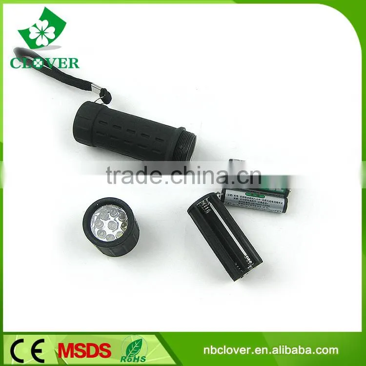 3*AAA battery ABS material 9 LED plastic led torch flashlight