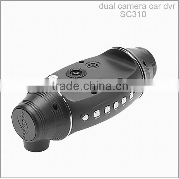 New design dual camera high resolution 2.7 inch TFT LCD panel sc310 car dvr