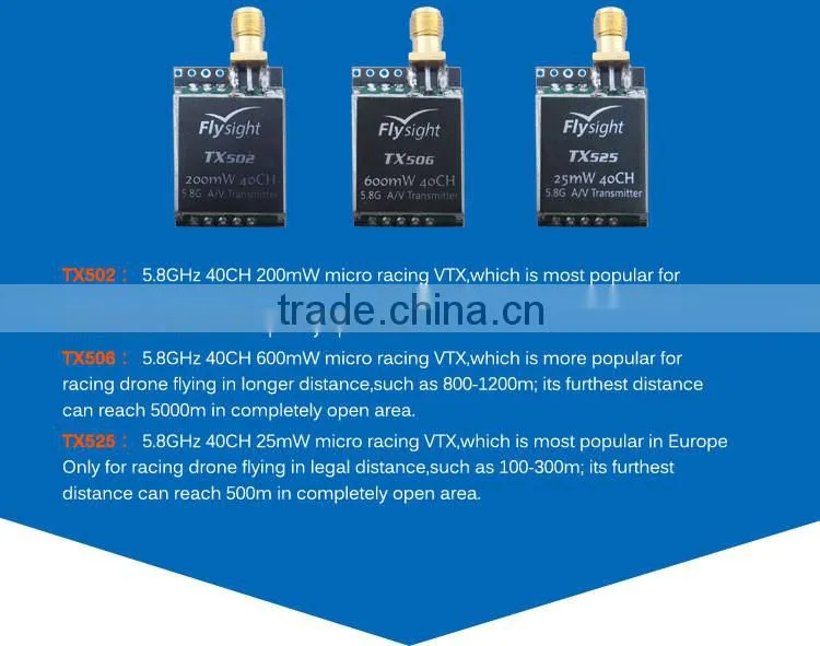 popular high quality flysight 25mW 5.8ghz 40CH audio and video transmitter