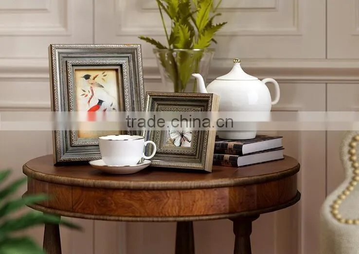 Top quality exquisite wall Decorative archaistic wooden picture Rahmen Handmade baroque Antique Natural solid wood photo frame