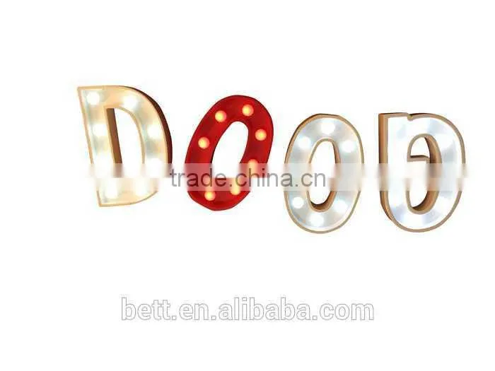 direct manufacture of illuminated vintage letter light with battery power for room decoration