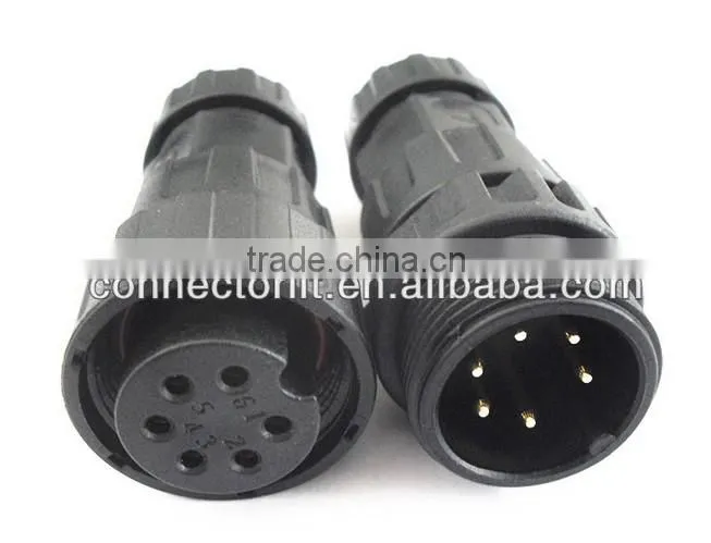 high quality circular waterproof connector 6 pin cable connector