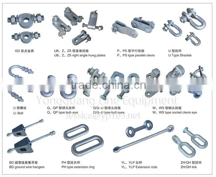 Electrice Power Accessory Steel Forged QY Type Clevis Eye/ QY plate