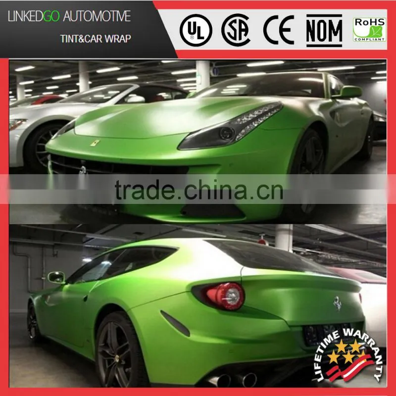 Professional Green car wrap vinyl 1.52*30M air bubble free matte vinyl wrap