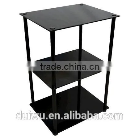 Foshan hot sale living room 3 tiers modern glass hotel side table