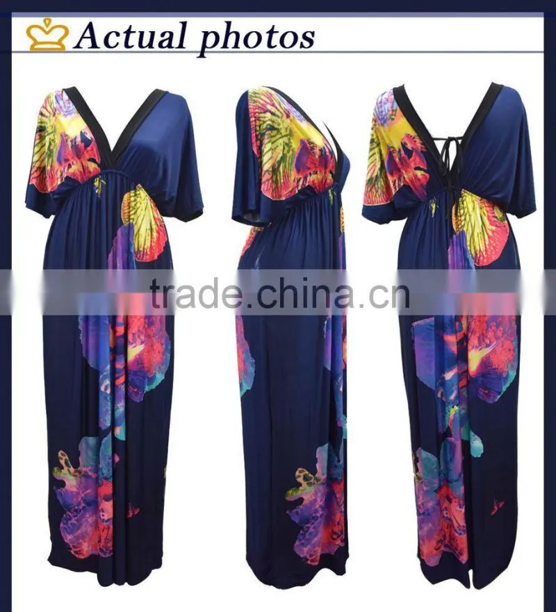 hot sey V collar beach resort beach dress code plus silk dress in summe