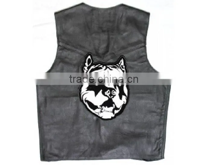 Customized Large Bit Bull Patch iron on Biker Vest
