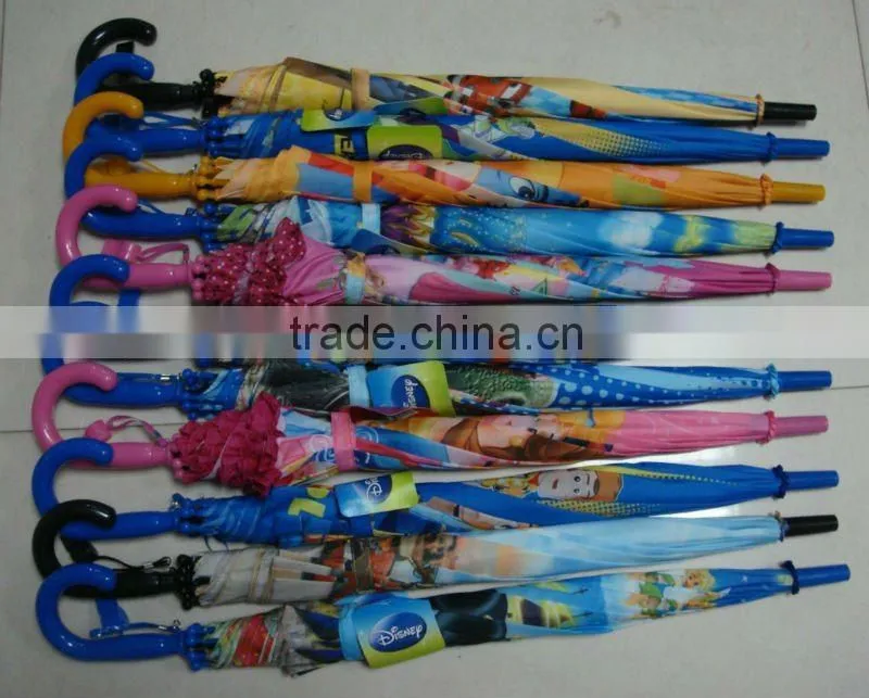 C10A Auto Heat Transfer cartoon child umbrella with flower edge
