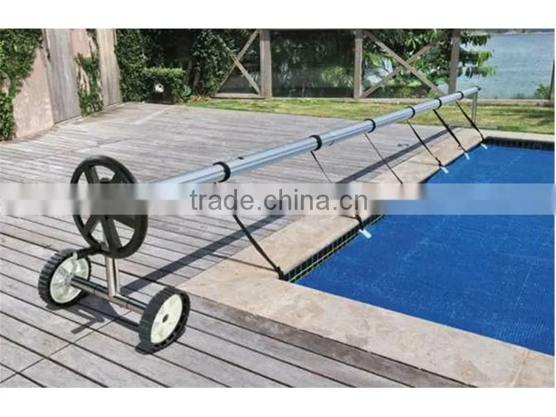 Poolstar P1820 swimming pool cover reel with stainless steel frame and aluminum poles