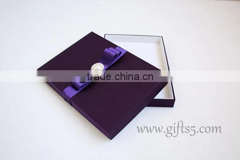 Luxury elegant purple wedding gift box wedding invitation box