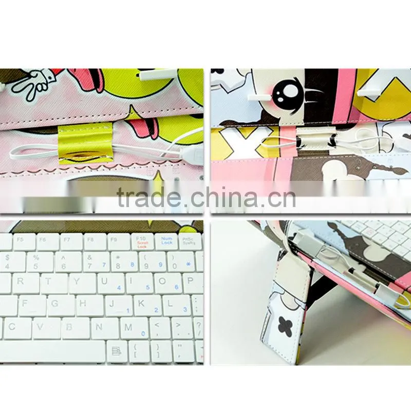 color print universal pu leather phone case with keyboard for iphone for Xiaomi Redmi mi mione note pro 1 2 3 4 5 8 S A C