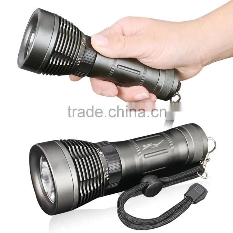 700 Lumens XML-T6 LED Diving Flashlight Aluminum Rotating Magnetic Switch Flashlight Torch
