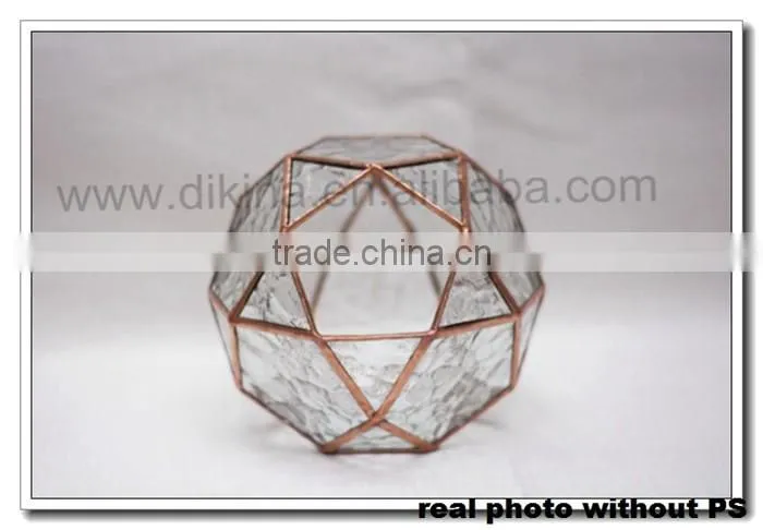 A~~ Air Plant Holder Sculpture Terrarium: big diamond shape geometric hanger planter>< air plant glass geometric terrarium gold