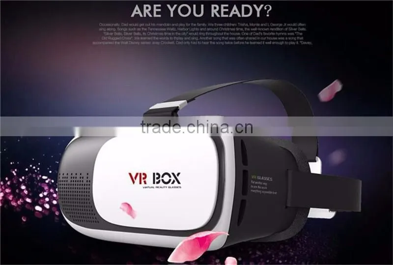 VR Box 2nd Generation Virtual Reality Cardboard 3D Video Glasses Compatible with 4.7-6 Inch for iPhone, Samsung